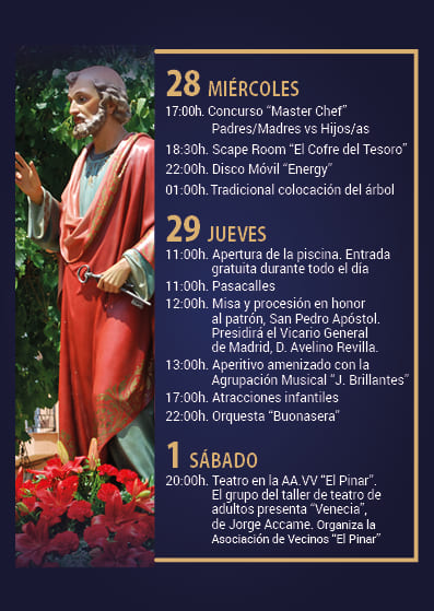 Programa de fiestas de San Pedro 2023, Zarzalejo