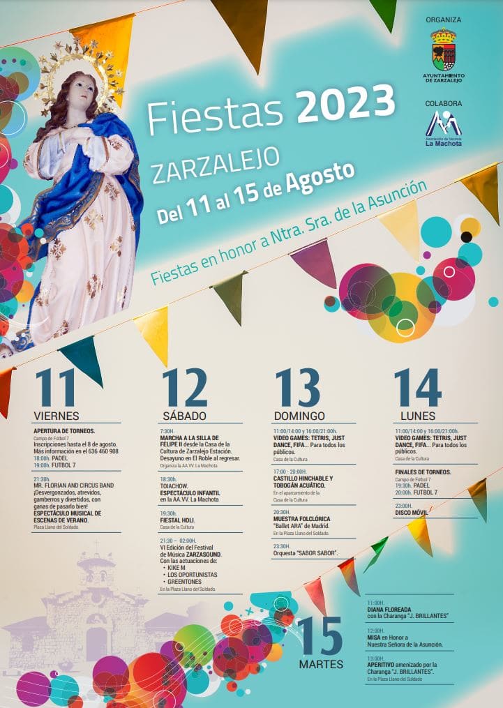 Programa fiestas Asunción Zarzalejo 2023