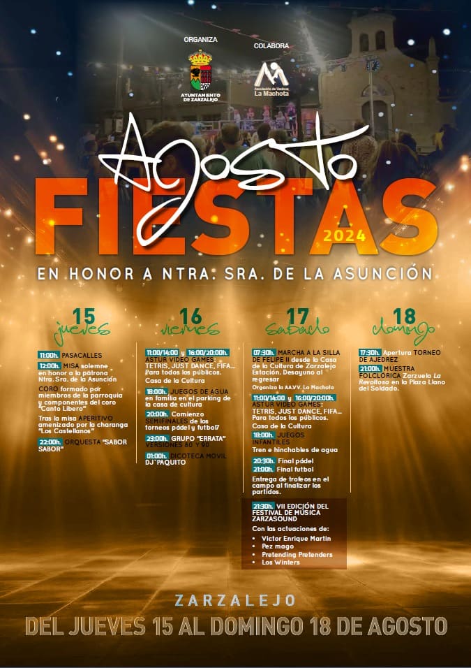 Programa fiestas Asunción Zarzalejo 2024