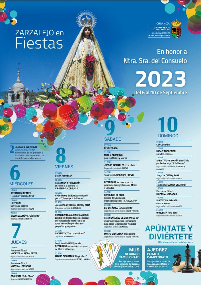 Programa fiestas Consuelo Zarzalejo 2023