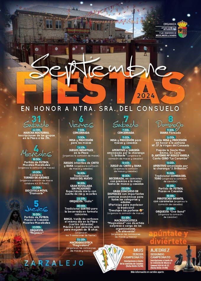 Programa fiestas Consuelo Zarzalejo 2024